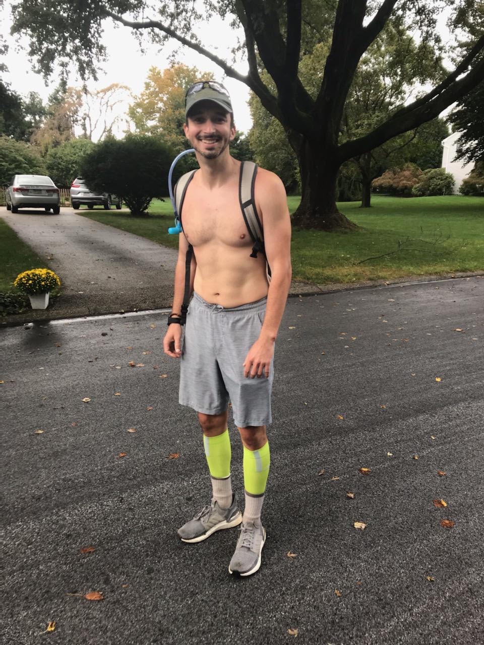 Michael after finishing 39 miles on his 39th birthday