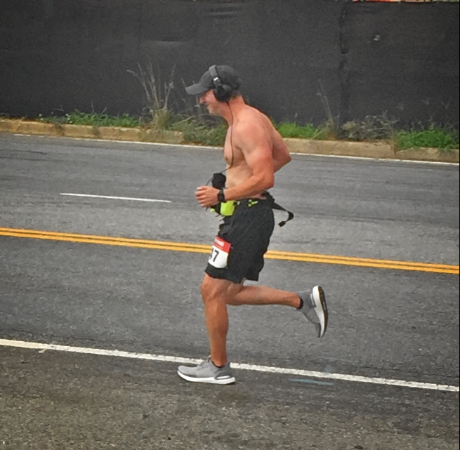 Michael running a road race